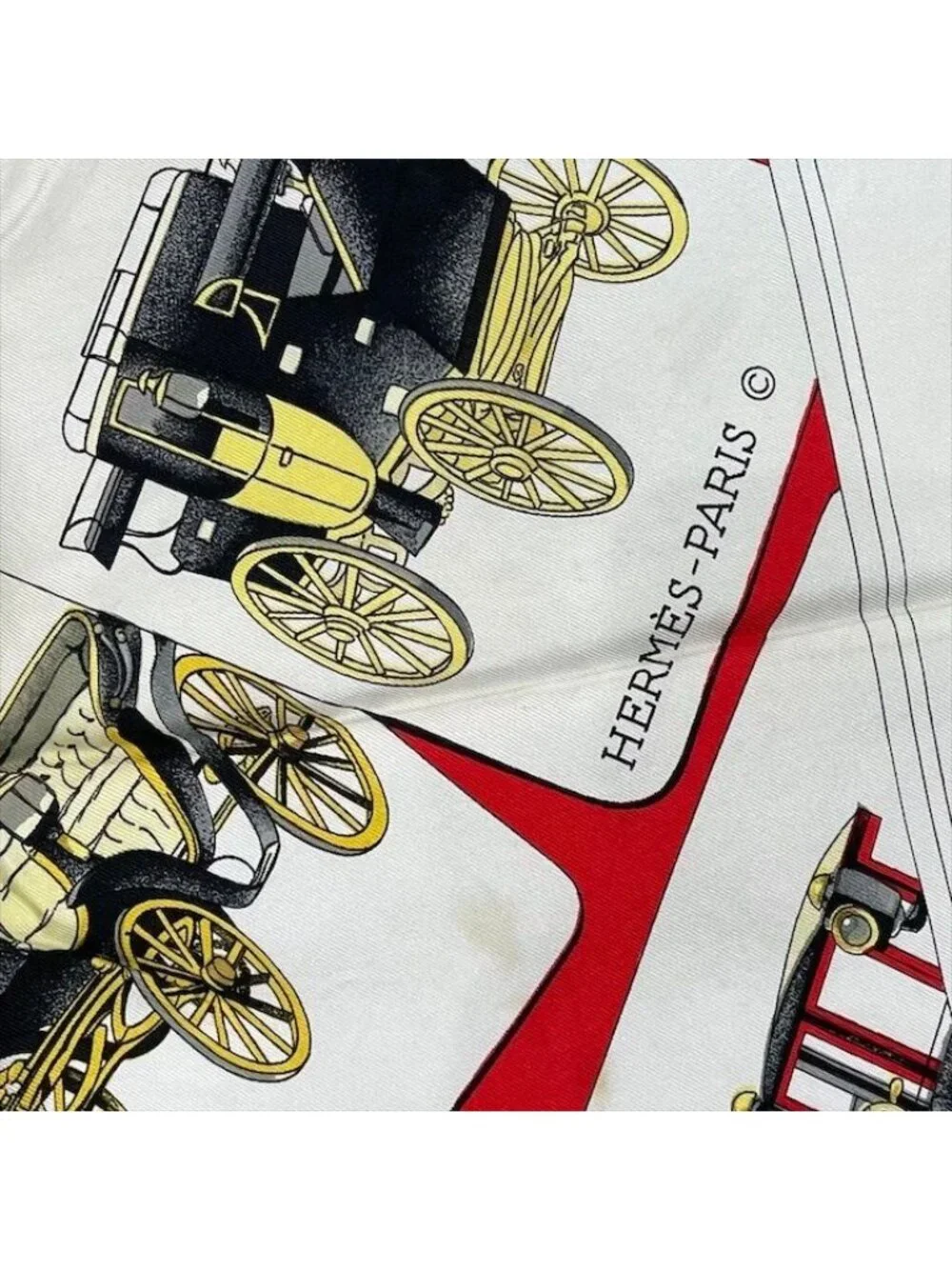 Hermes Carre 90 Large Scarf Shawl Silk Soie White